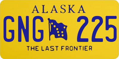 AK license plate GNG225