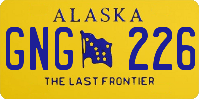 AK license plate GNG226