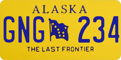 AK license plate GNG234