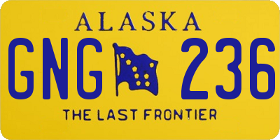 AK license plate GNG236