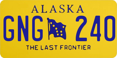 AK license plate GNG240