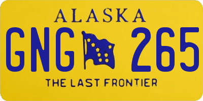 AK license plate GNG265