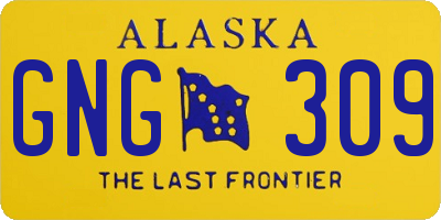 AK license plate GNG309