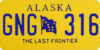 AK license plate GNG316
