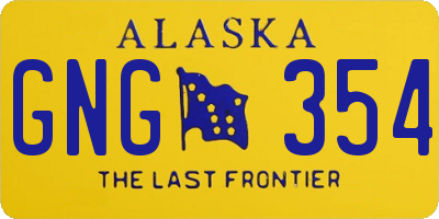 AK license plate GNG354