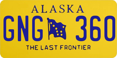 AK license plate GNG360