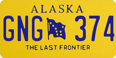 AK license plate GNG374