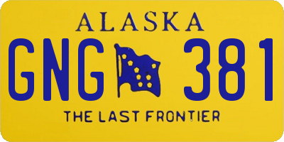 AK license plate GNG381