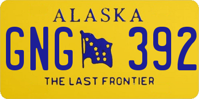 AK license plate GNG392