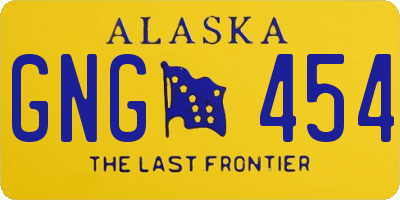 AK license plate GNG454