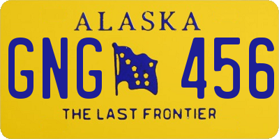 AK license plate GNG456