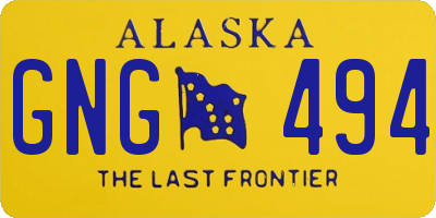 AK license plate GNG494