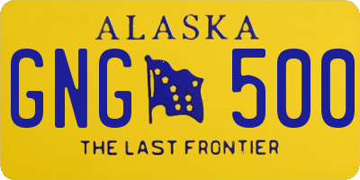 AK license plate GNG500