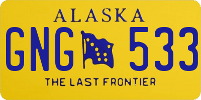 AK license plate GNG533