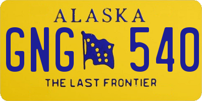 AK license plate GNG540