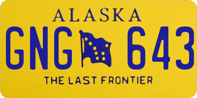 AK license plate GNG643