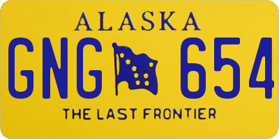 AK license plate GNG654