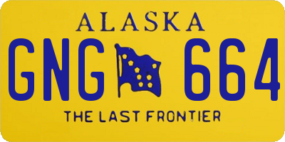 AK license plate GNG664