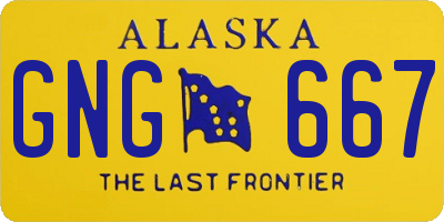 AK license plate GNG667