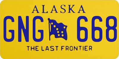 AK license plate GNG668