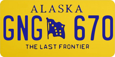 AK license plate GNG670