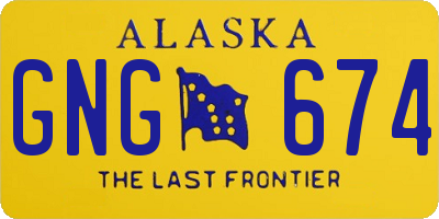 AK license plate GNG674