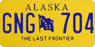 AK license plate GNG704