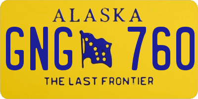 AK license plate GNG760