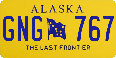 AK license plate GNG767