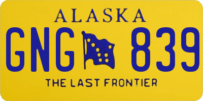 AK license plate GNG839