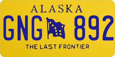AK license plate GNG892