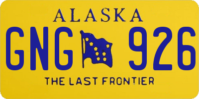 AK license plate GNG926