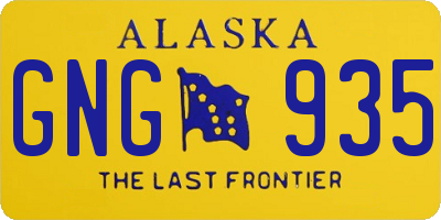 AK license plate GNG935