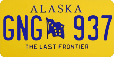 AK license plate GNG937