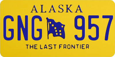 AK license plate GNG957