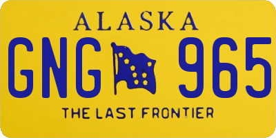 AK license plate GNG965