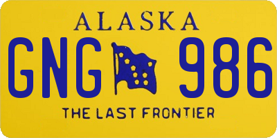 AK license plate GNG986