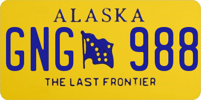 AK license plate GNG988