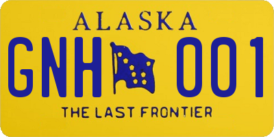 AK license plate GNH001