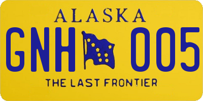 AK license plate GNH005