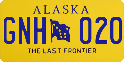 AK license plate GNH020