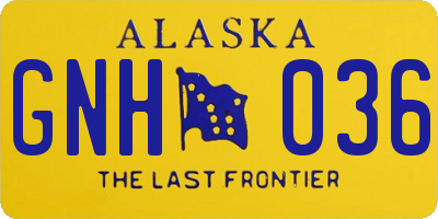 AK license plate GNH036