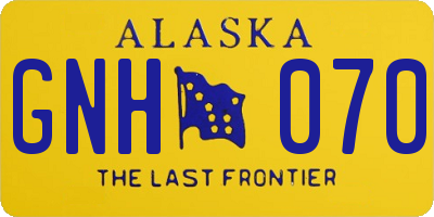 AK license plate GNH070