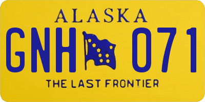 AK license plate GNH071