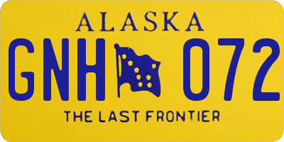 AK license plate GNH072