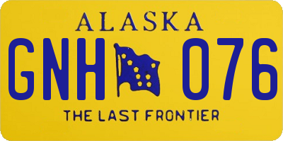 AK license plate GNH076