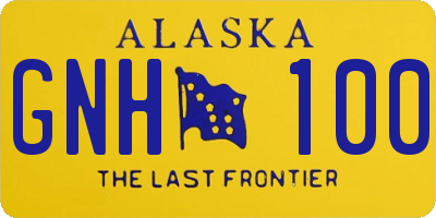 AK license plate GNH100