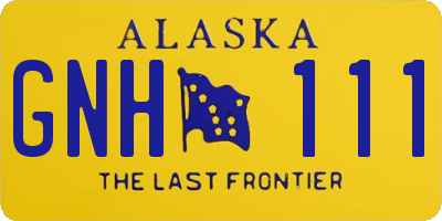 AK license plate GNH111