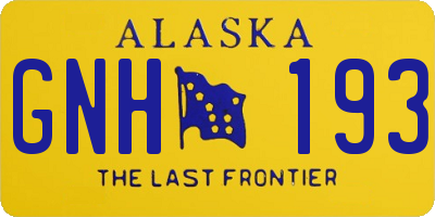 AK license plate GNH193