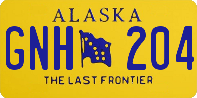 AK license plate GNH204